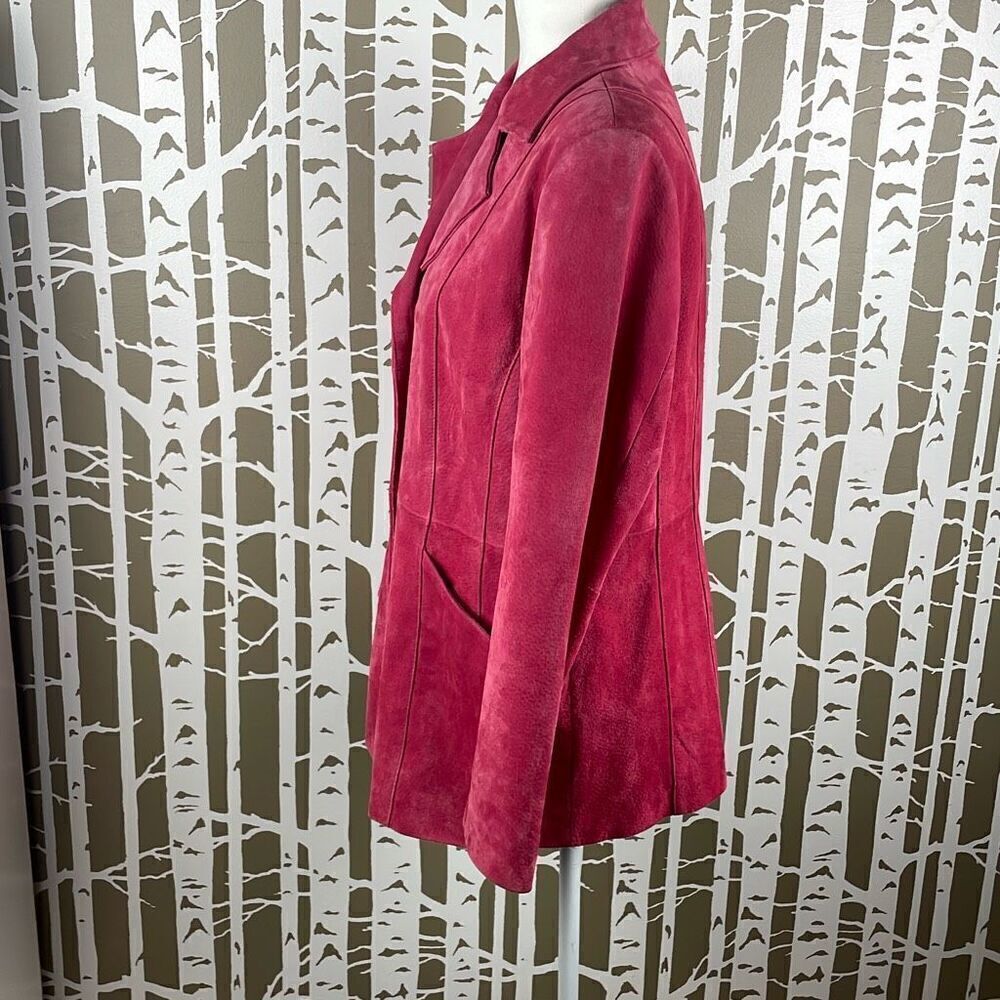 Dialogue Raspberry Pink Suede Blazer S - Picture 3 of 15